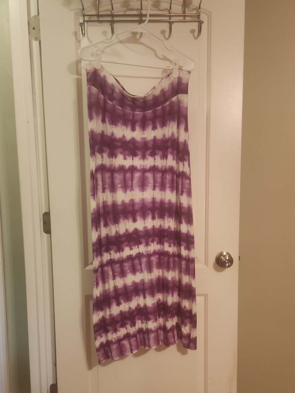 Ava & Viv Purple and White Tie-Dye Maxi Skirt